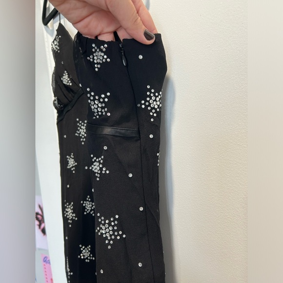 Y2K Betsey Johnson Rhinestone Stars Dress- Ribbon Corset -Mint condition Size 4 - Picture 10 of 13